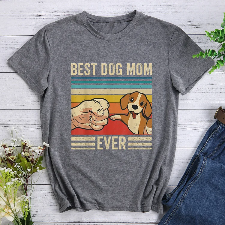 Vintage Best Dog Mom Ever  T-Shirt Tee -010997