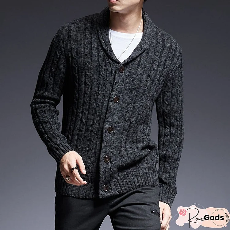 Men's Button Cardigan Sweater Coat