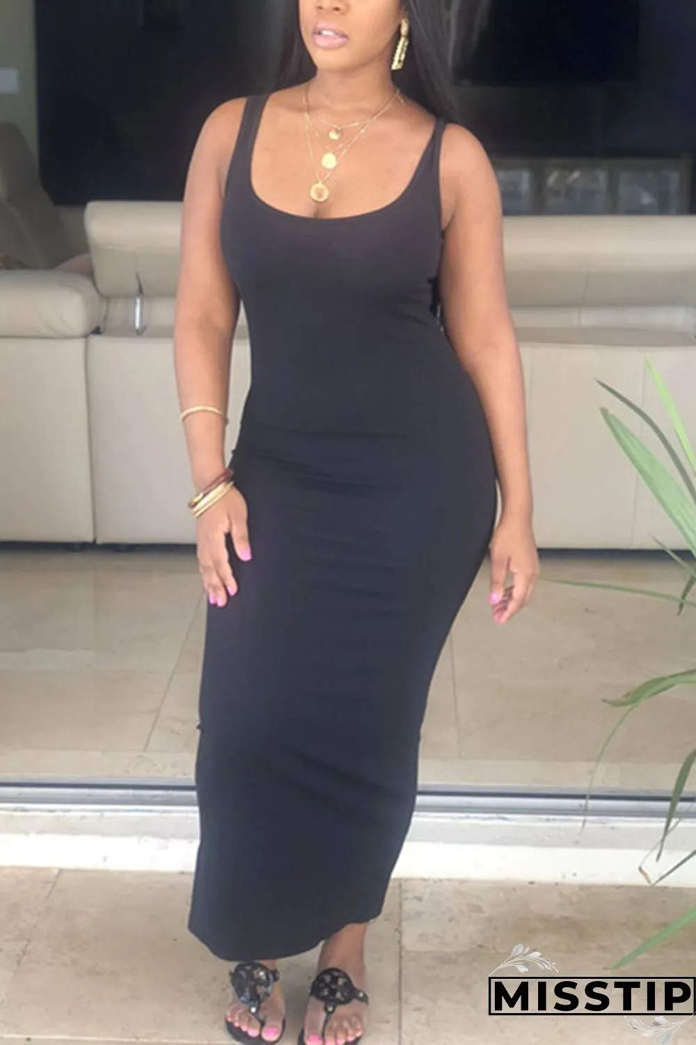 Pink Sexy Fashion Sling Slim Dress