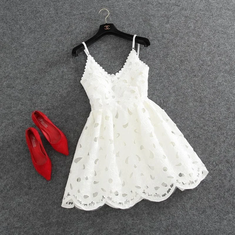 Cute Lace V Neck Short Prom Dress, Party Dress