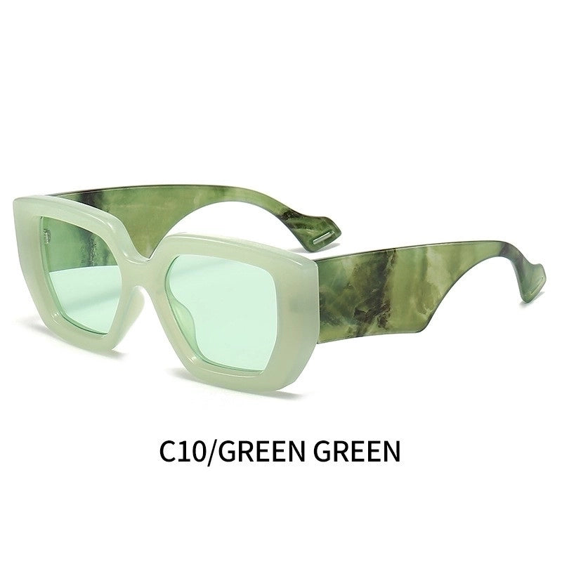 Minimalist Commute Color Block Solid Color Pc Square Full Frame Women’s Sunglasses