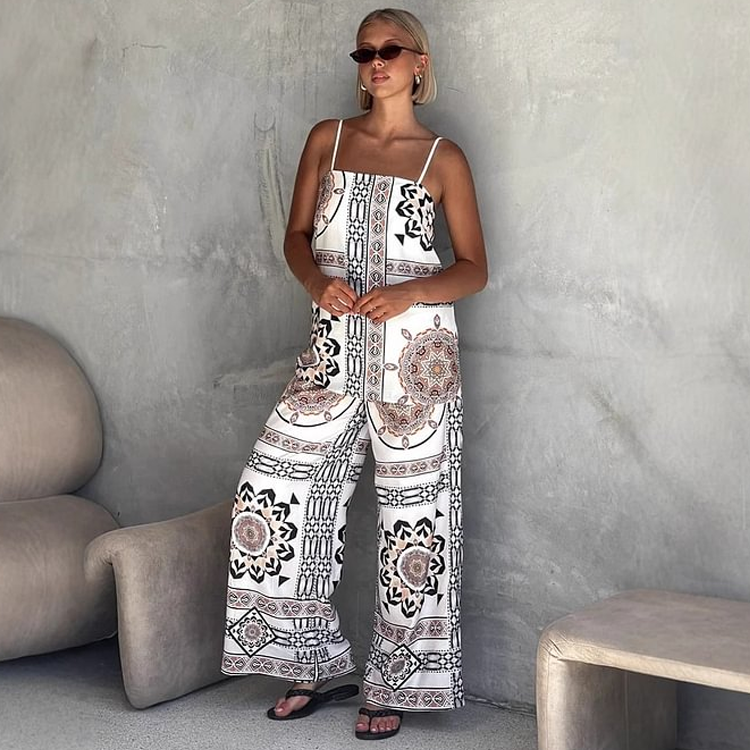 Casual Printed Top and Pants