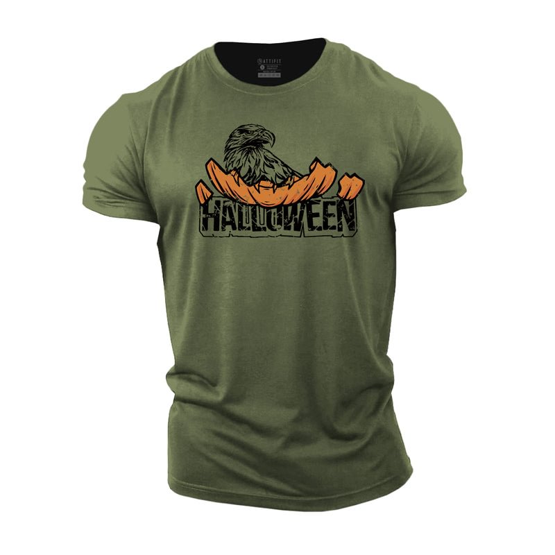 Cotton Halloween Eagle Workout T-shirts tacday