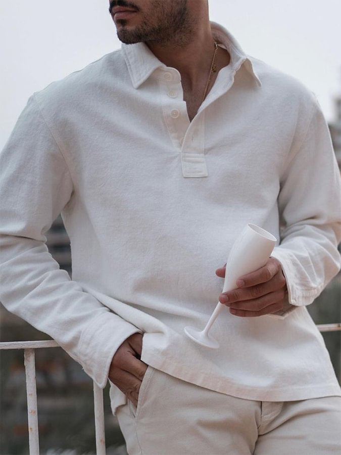 Men's Casual White Shirt