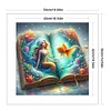 (Multi Style)Mermaid In The Book-Full Embroidery 3 Strands 11CT Stamped Cross Stitch-50*50CM