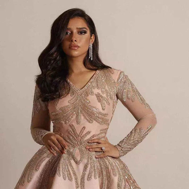 Women's new fashionable bronzing big sleeve dress