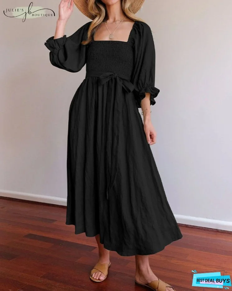 JULIE | FRENCH DRESS WITH FRILL SLEEVES