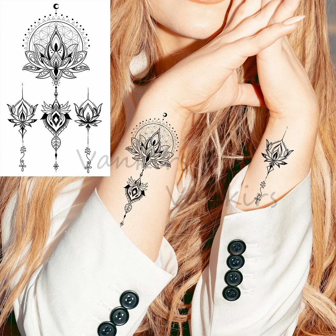 Sdrawing Cloud Coconut Tree Temporary Tattoos For Adults Girls Tiger Flower Compass Mountain Fake Tattoo Sticker Arm Leg Tatoos