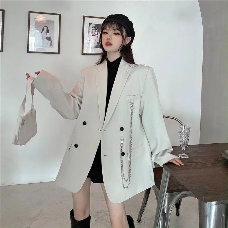 Uaang Autumn Temperament Suit Jacket Women Trendy Loose Black Blazer ...