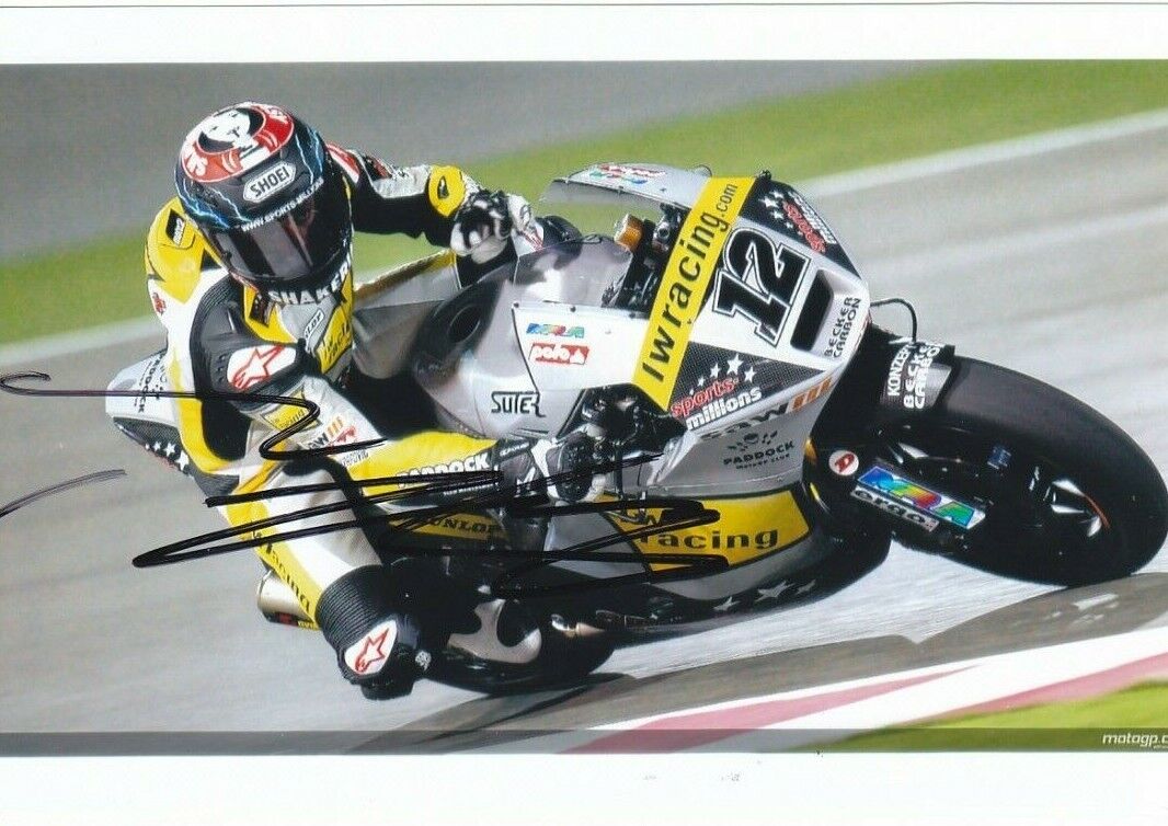 TOM LUTHI Signed Moto2 INTERWETTEN-PADDOCK Colour Photo Poster painting (B)