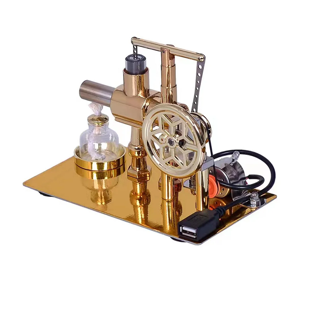 Hot Air Stirling Engine with USB Light Balance Single Cylinder Hot Air ...
