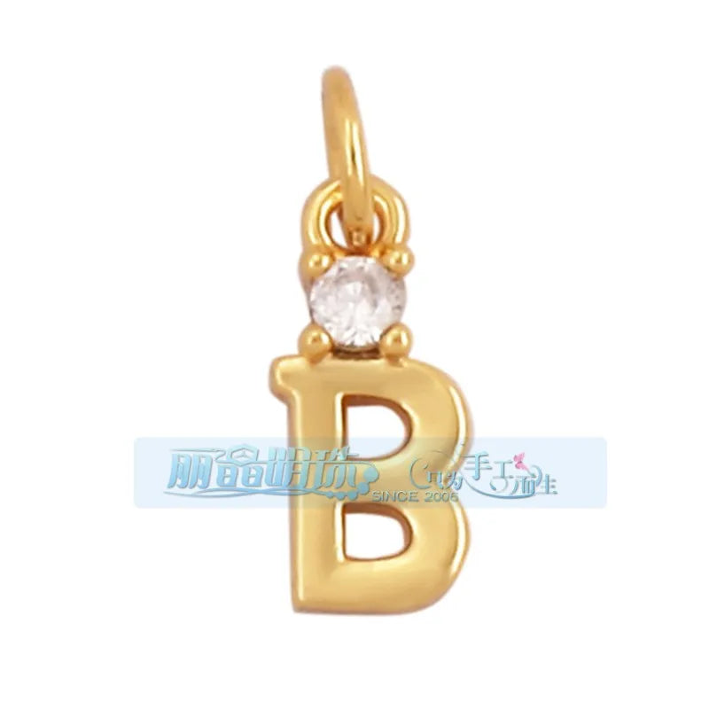 1 Piece 15 * 19mm Hole 5~5.9mm Copper Zircon Letter Heart Shape Pendant Jewelry Accessories