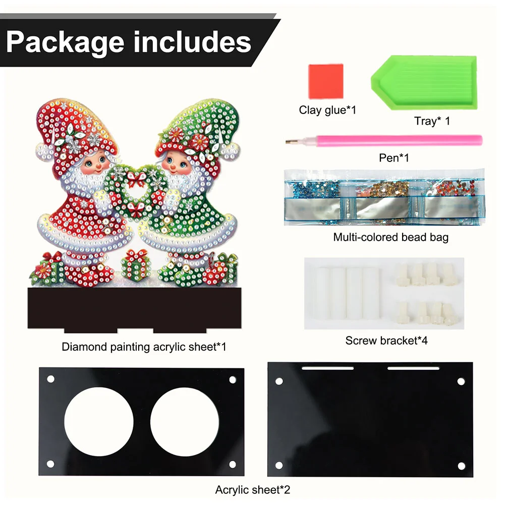 5D DIY Wreath Gnome Diamond Art Mini Candle Holder for Aromatherapy Art Crafts