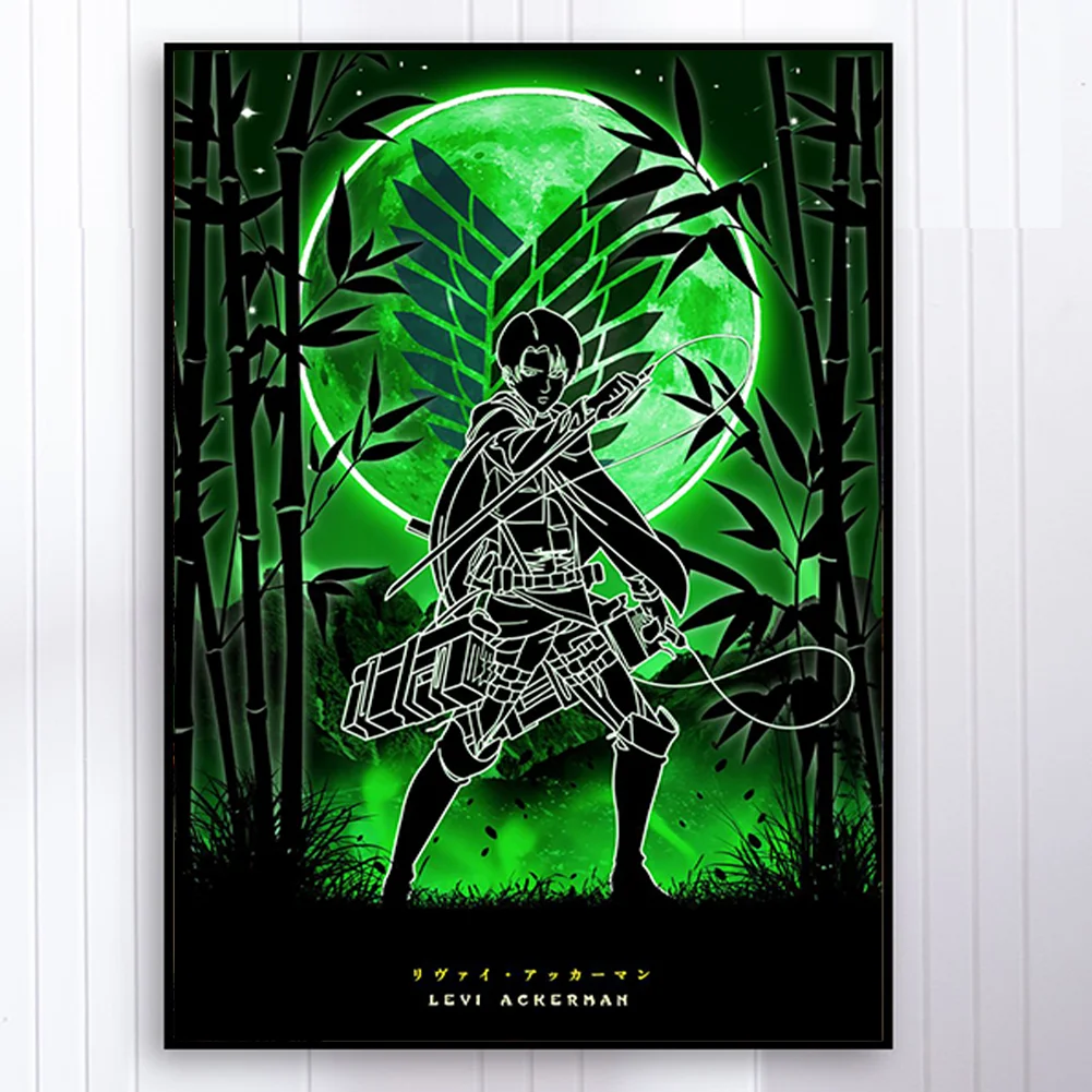 Full Round Diamond Painting 35*50cm - Attack On Titan - Silhouette