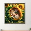Diamond Painting-DIY Full Round Drill Sunflower Bunny(40*40 CM)