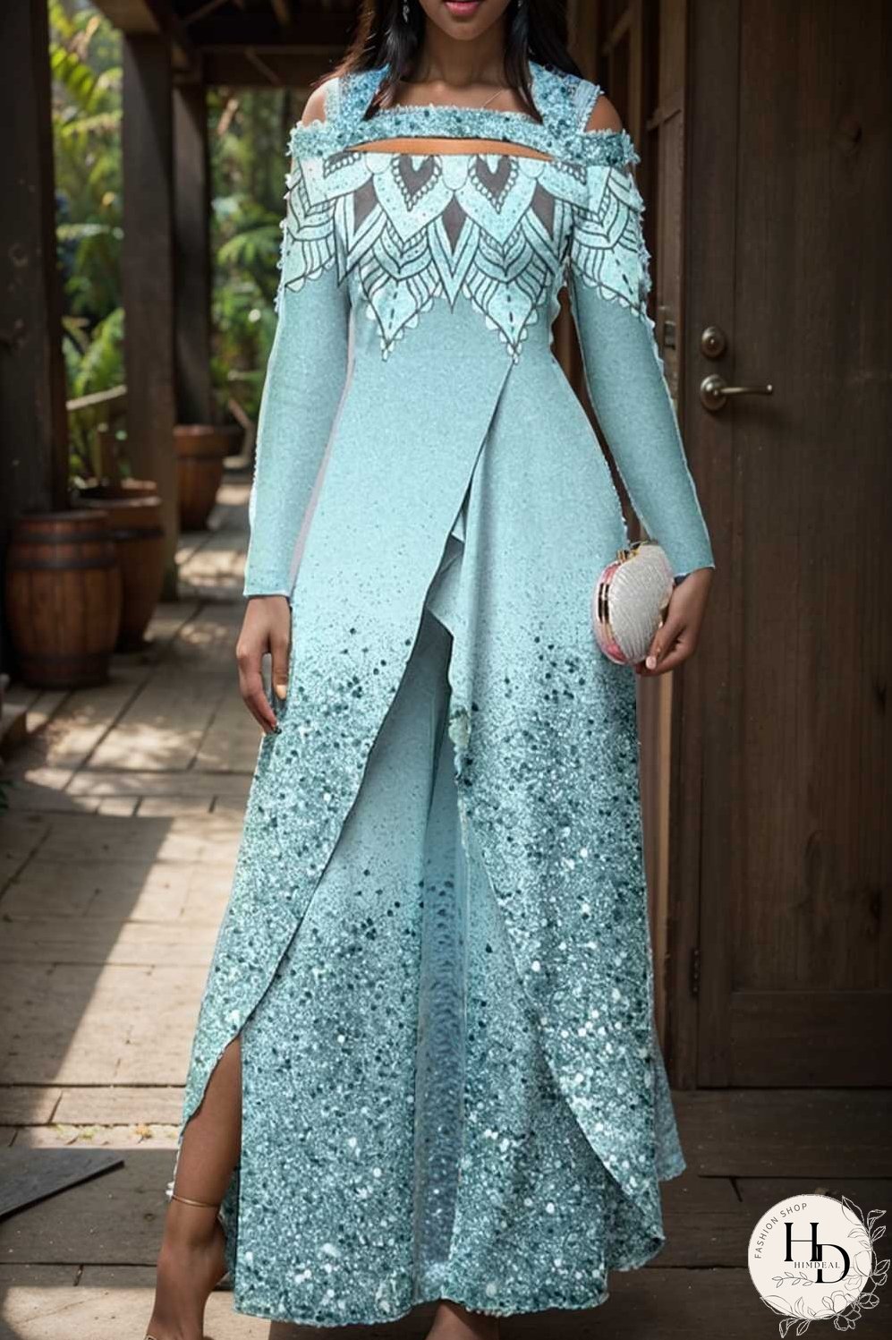 elegant gradient print off shoulder women s jumpsuit