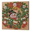 Wreath Snowman DIY Special Shaped Drill Diamond Painting Kit Framed 20x20cm