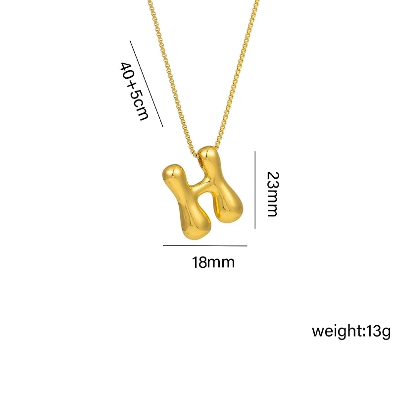 Hip-Hop Minimalist Letter Titanium Steel 18K Gold Plated Plating Pendant Necklace
