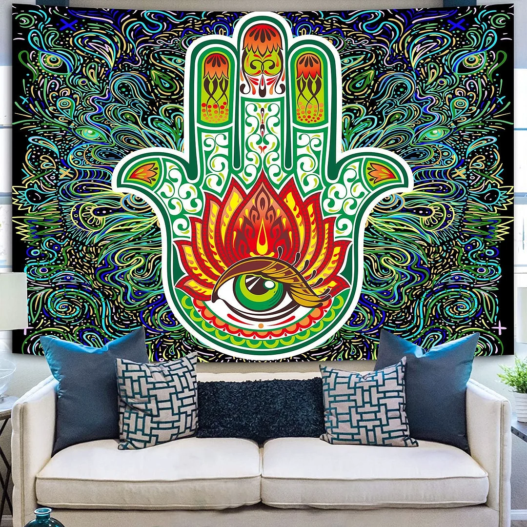 Indian Rainbow Psychedelic Buddha Tapestry Bohemia Abstract Mushroom Wall Hanging Tapestries Hippie Tarot Elephant Blanket Decor