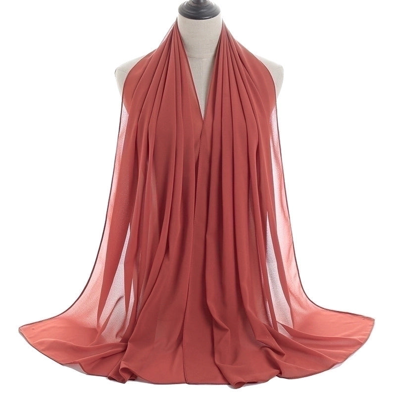 Women’s Minimalist Solid Color Chiffon Cotton Linen Scarves