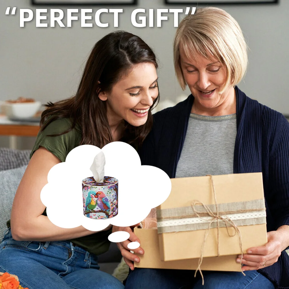 Lovebird DIY Diamond Painting Handmade Tissue Holder Rhinestones Tissue Box