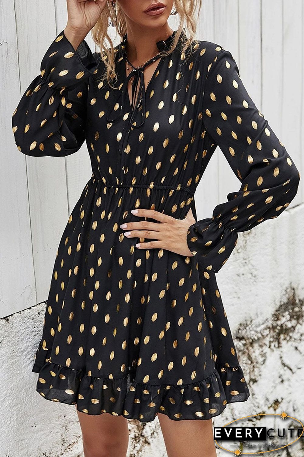 Fashion Street Print V Neck A Line Dresses