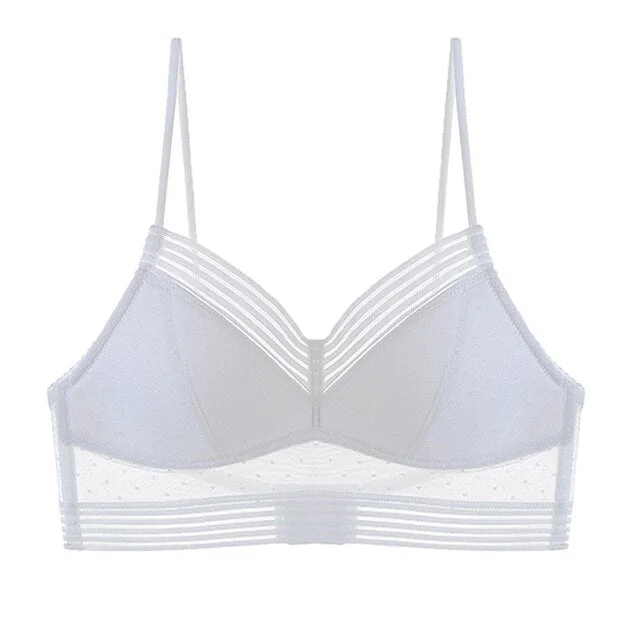 Backless Bra Triangular Sexy Woman U-Shape Beauty Back Lingerie Dot Mesh Thin Soft Seamless Bralette Underwear Soutien Gorge