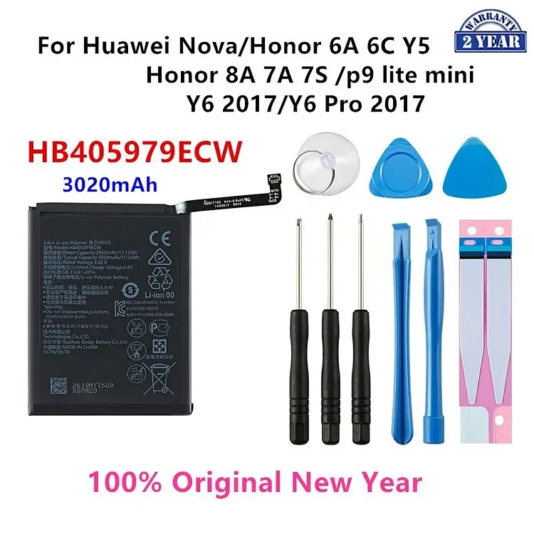 100% Orginal HB405979ECW 3020mAh Battery For Huawei Nova CAZ-AL10 TL00 CAN L01 CAN-L02 L12 Enjoy 6S p9 lite mini +Tools