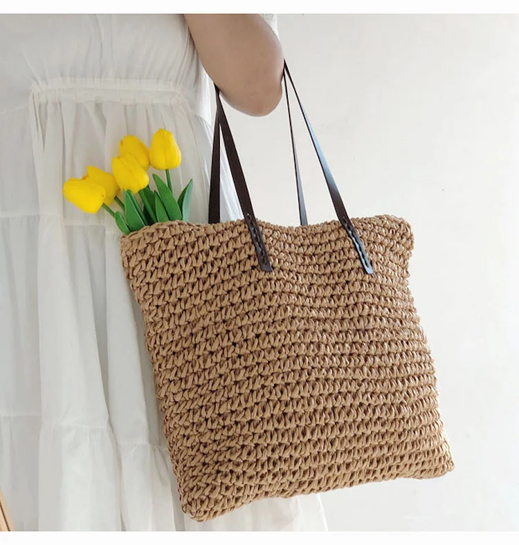 Handbags Everyday Large Straw Woven Summer Bag