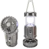 Lampe de camping LED &agrave; chargement solaire portable avec ventilateur r&eacute;glable