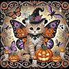 Diamond Painting - Partial Special Shaped Drill - Halloween Cat(Canvas|30*30cm)