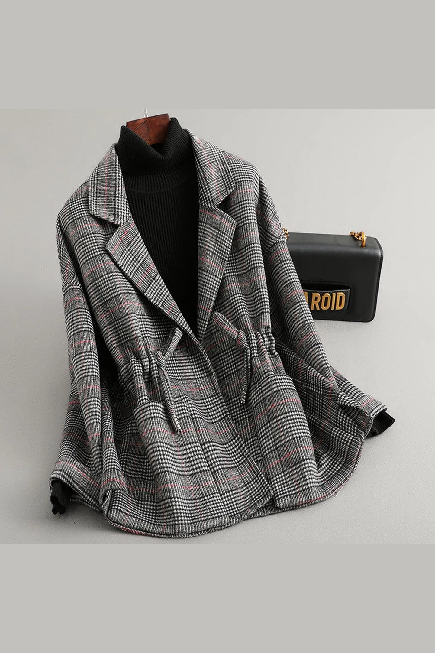 Women's Wool Knit Cardigan &ndash; Shawl Collar & Tie Waist