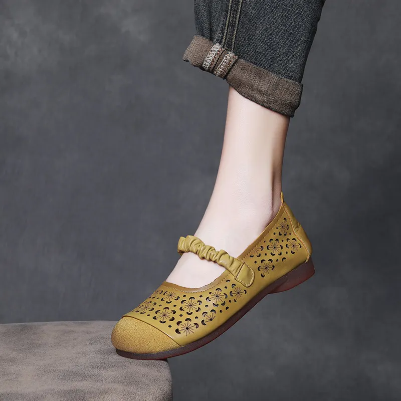 Yyvonne Cowhair Retro Flat-Soled Sandals Women 2025 Summer New Casual Comfortable Soft-Soled Mother Shoes