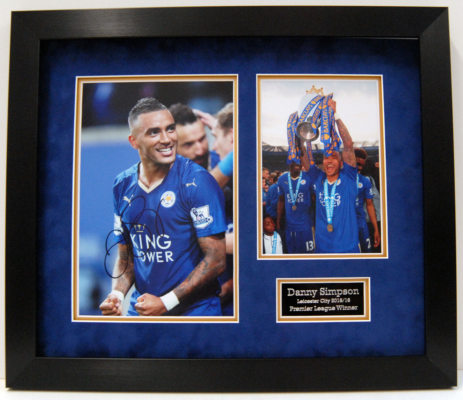 LEICESTER CITY Danny SIMPSON Autograph Signed FRAMED 12 x 8 Photo Poster painting AFTAL COA