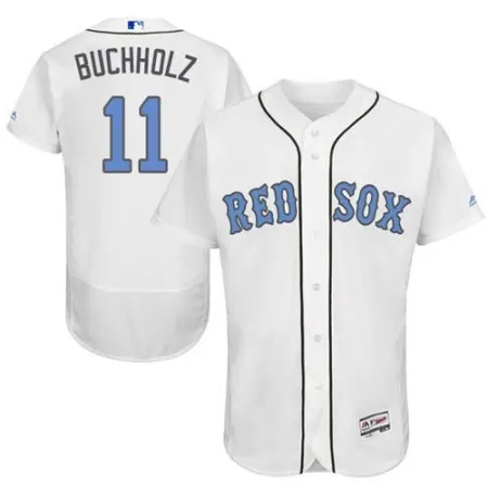 Red Sox #11 Clay Buchholz White Flexbase Authentic Collection 2016 Father's Day Stitched MLB Jersey
