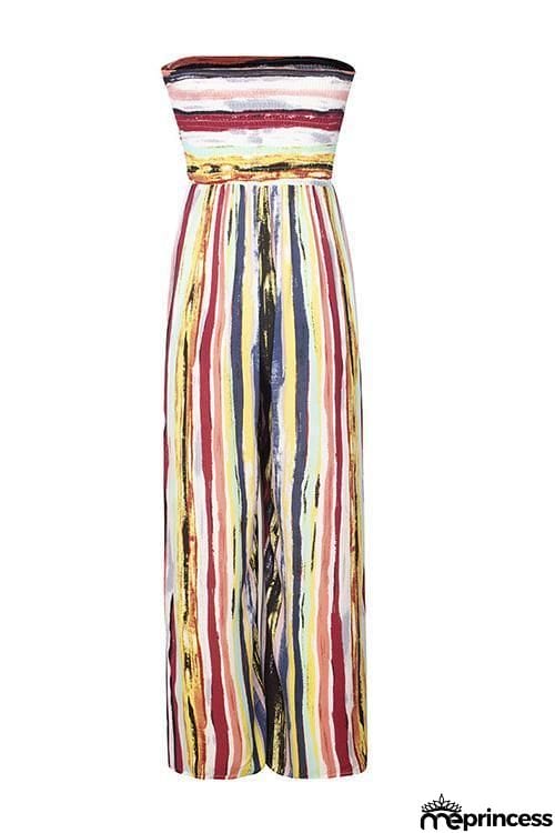 Bow Tie Strapless Jumpsuit