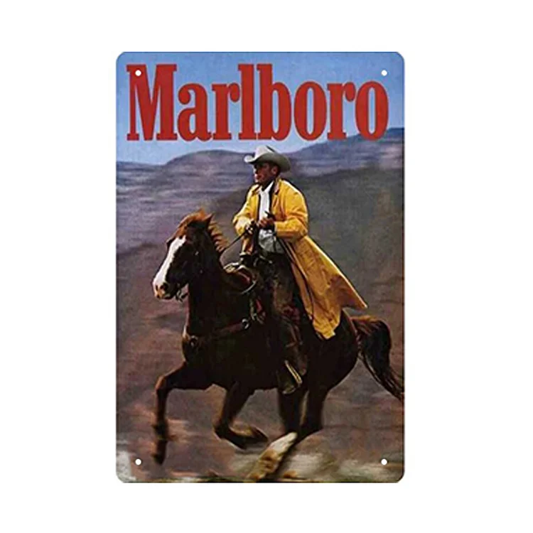 Cowboy - enseigne vintage en étain - 7.9x11.8 & 11.8x15.7inch