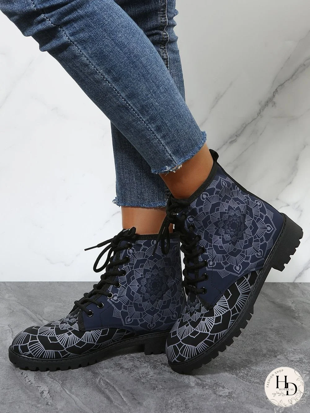 Kaleidoscope Print Ankle Boots