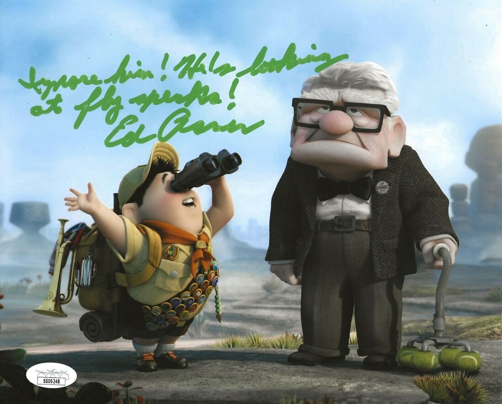 Ed Asner Disney signed Up 8x10 Photo Poster painting autographed Carl Fredricksen 6 JSA