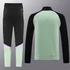 2024/2025 Real Madrid Long Zip Jacket Black Green Football Jersey 1:1 Thailand Quality Set