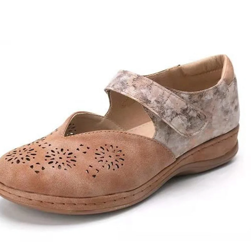 Retro Woman Sandals Slip On Wedges Women Shoes 2021 Summer Moccasins Female Hollow Out Ladies Soft Platform Shoes Plus Size