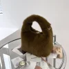 Winter Mink Fur Bag Fashion Furry Fur Handbag Single Shoulder Crossbody Bag Luxury Warm Fur Wrist Bag Female Shopping Bag