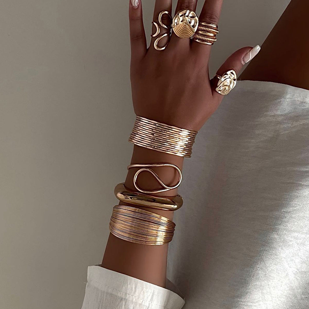 Jie Ding Stainless Steel Geometric Bracelet High Version Personality Open Bracelet Titanium Steel Hand Jewelry Bracelet