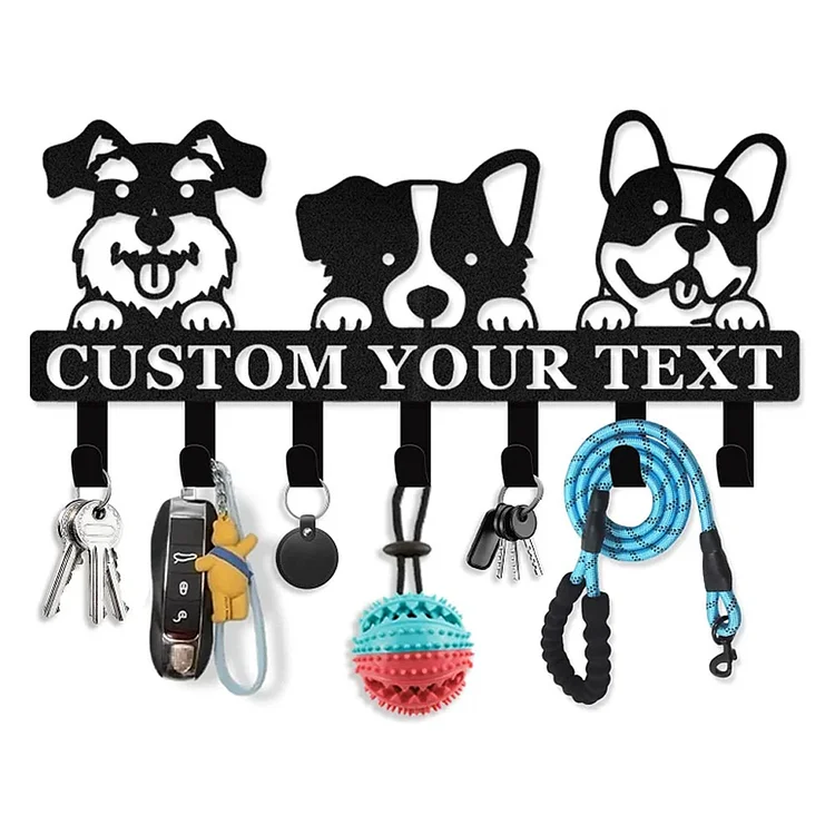 Custom Name Dog Hooks for Wall, Personalized Dog Leash Holder for Wall, Custom Name Dog Hooks for Wall