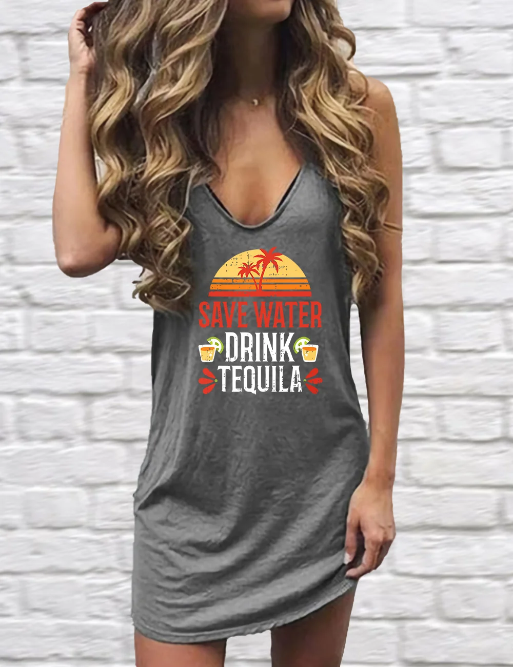 Save Water Drink Tequila Mini Dress
