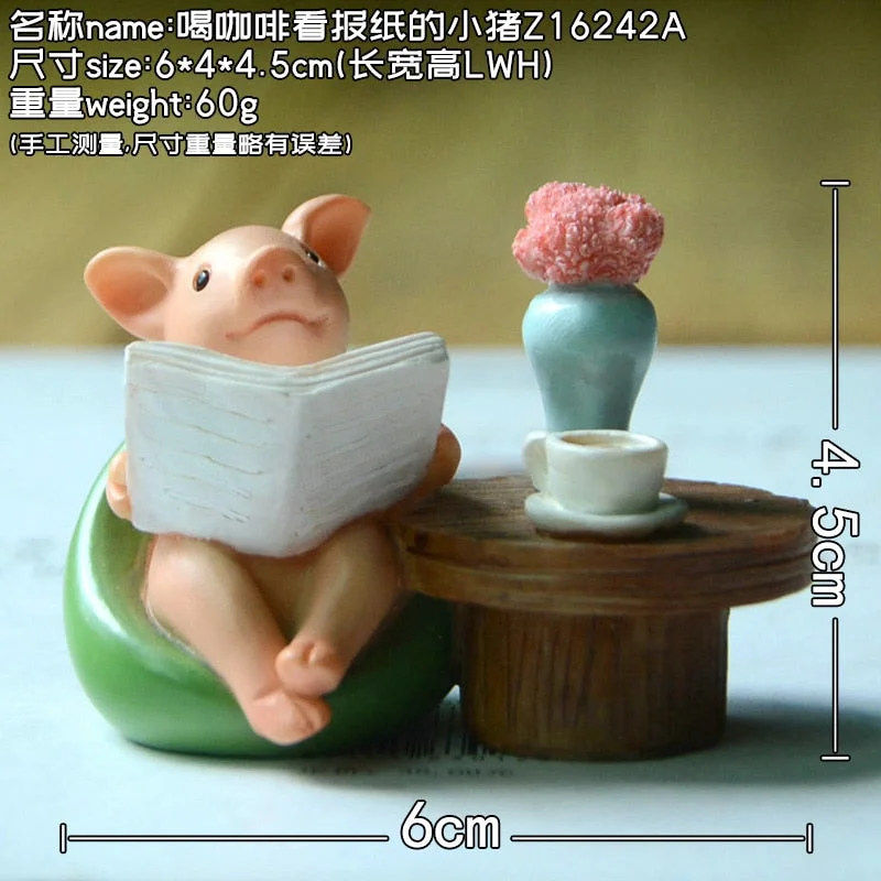 Creative Lovely Pig Animal Doll Office Decoration Room Desktop Home Decor Ornaments Cartoon Animal Figurine Birthday Gifts
