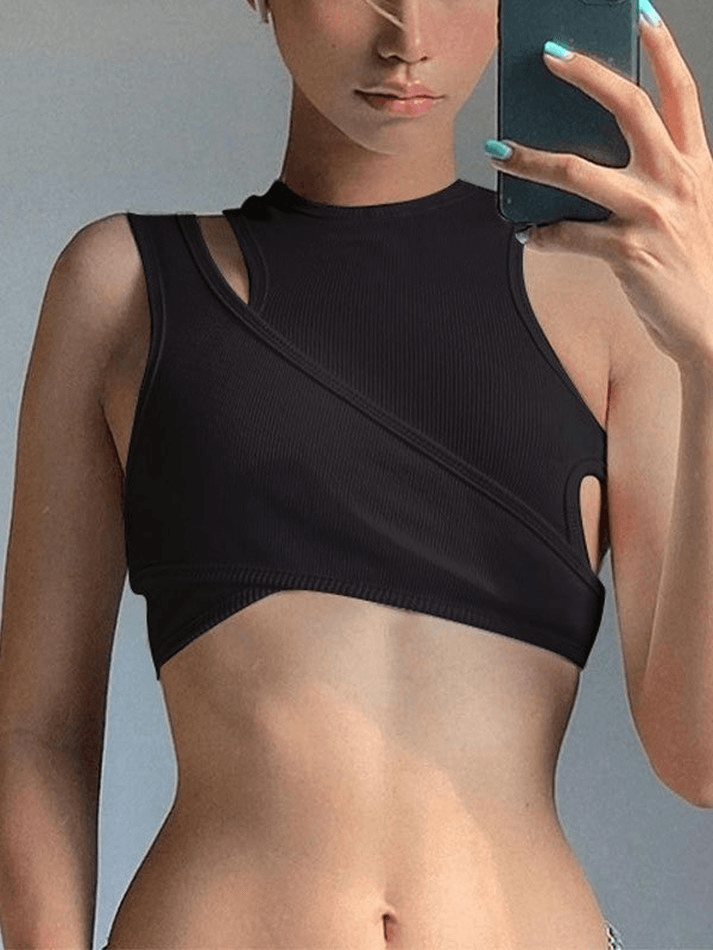 Ribbed Crop Tank Top Set
