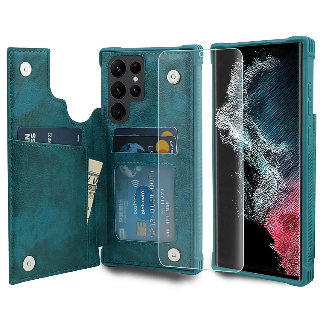 VANAVAGY Wallet Case for Galaxy S22 Ultra