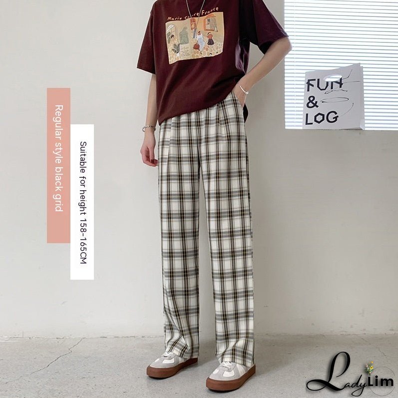 Plaid Pants Women's Spring And Autumn Thin