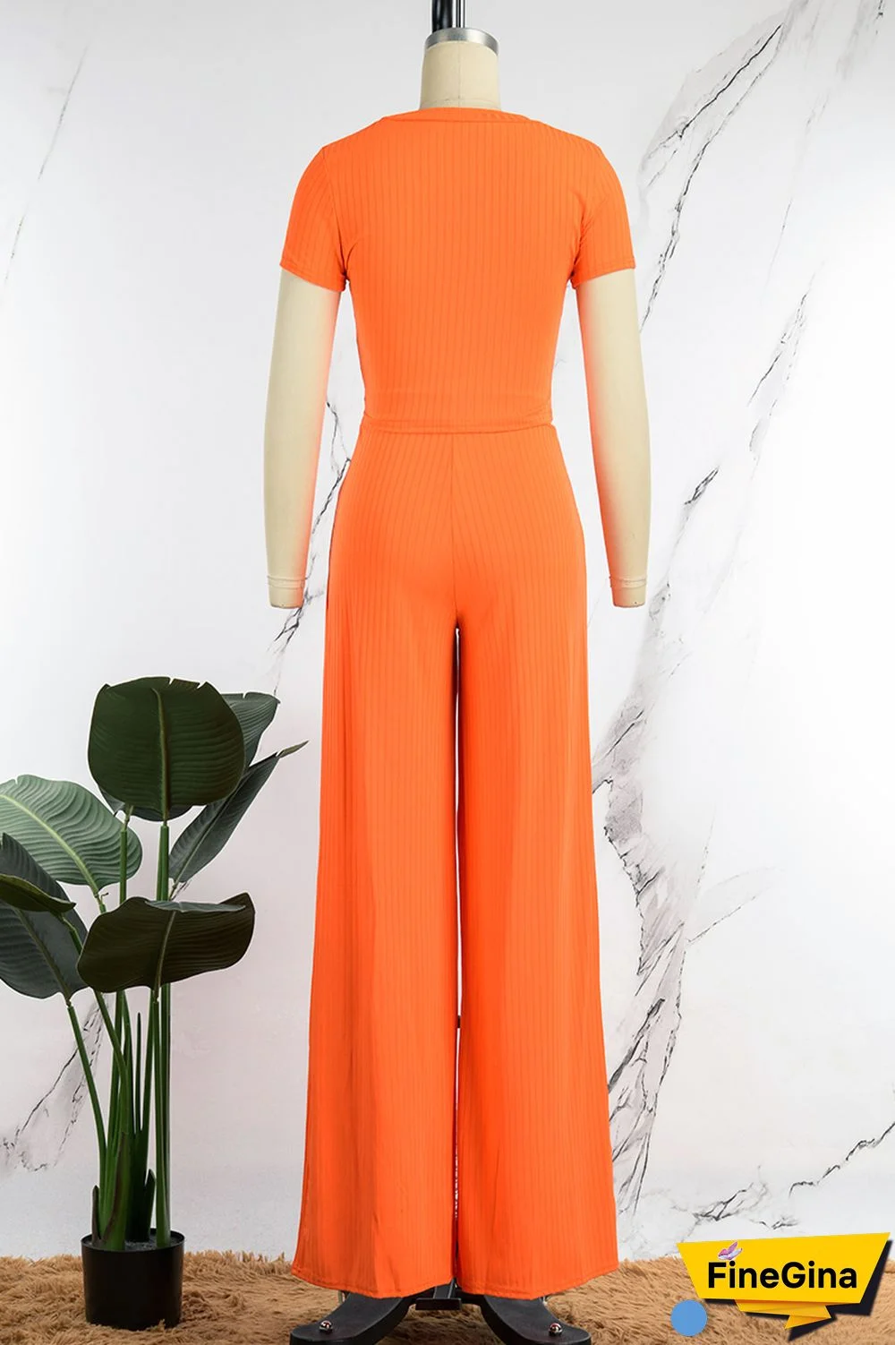 Blue Casual Solid Basic O Neck Short Sleeve Two Pieces